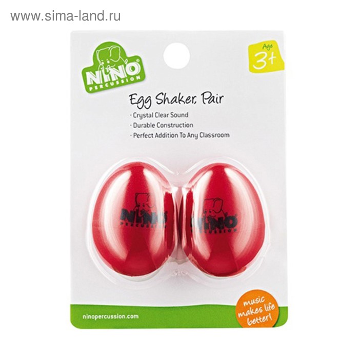 Шейкер-яйцо Nino Percussion NINO540R-2  пластик, пара, красные