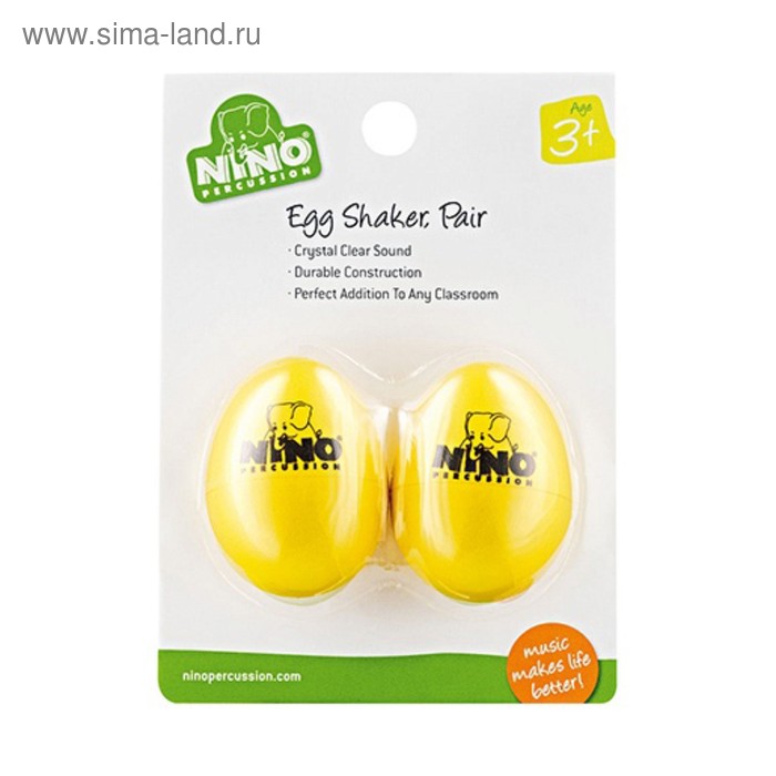 Шейкер-яйцо Nino Percussion NINO540Y-2  пластик, пара, желтые