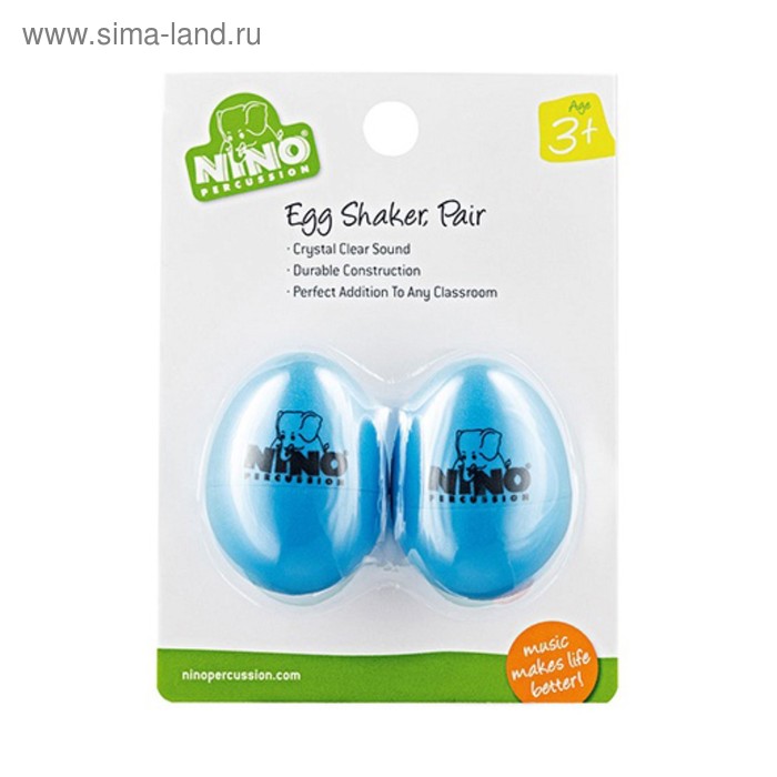 фото Шейкер-яйцо nino percussion nino540sb-2 пластик, пара, голубые