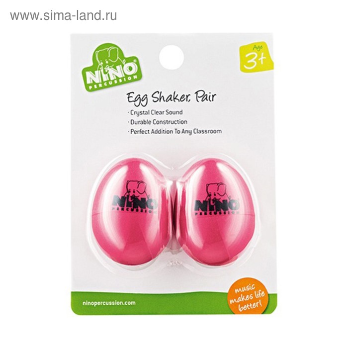 фото Шейкер-яйцо nino percussion nino540sp-2 пластик, пара, розовые