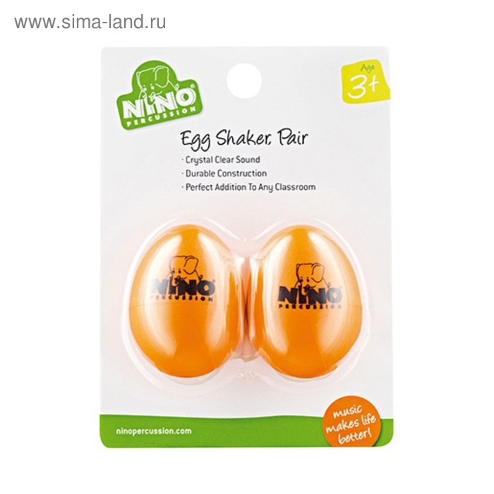 Шейкер-яйцо Nino Percussion NINO540OR-2  пластик, пара, оранжевые