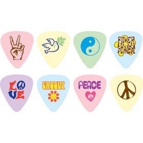 

Упаковка медиаторов D'Andrea RPPLT PEACE LOVE 12 штук, с рисунком, тонкие