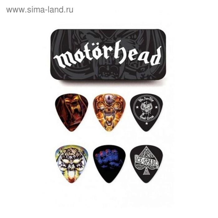 Медиаторы Dunlop MHPT03 Motorhead Album Art 6шт, толщина 0,73мм, в коробочке медиаторы dunlop evhpt02 evh frankenstein 6шт в коробочке