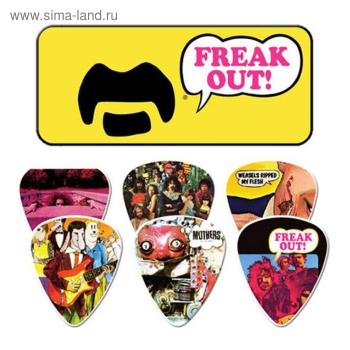 Медиаторы Dunlop ZAPPT01M Frank Zappa 6шт, средние, в желтой коробочке zappt01m frank zappa медиаторы 6шт средние в желтой коробочке dunlop