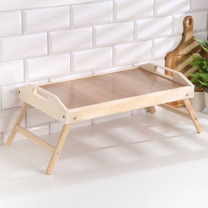 

Столик для завтрака складной, 50×30см, с ручками, орех сонома