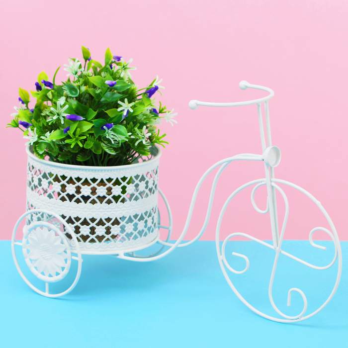 Подставка для цветов "Велосипед" корзинка ажурная (d-14.5см) 16*38*23,5 см