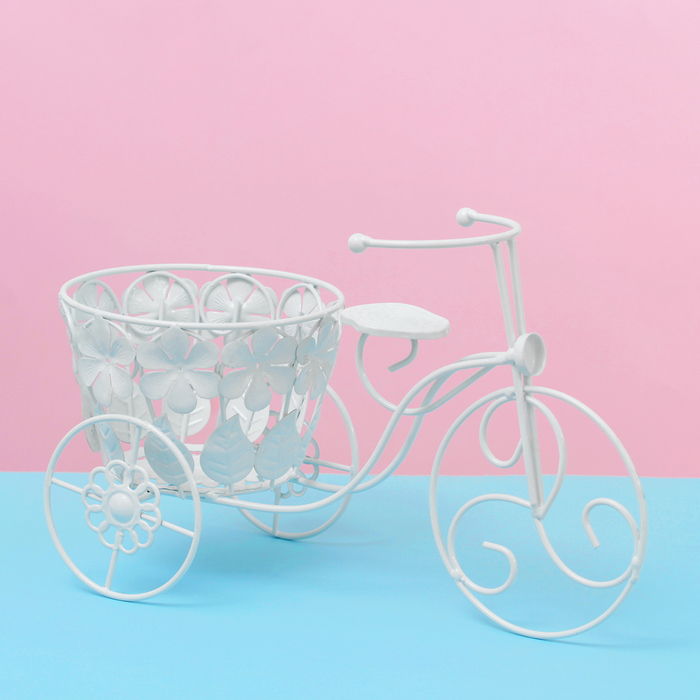 Подставка для цветов "Велосипед" корзинка со цветками ( d-14см) 15*35*21 см