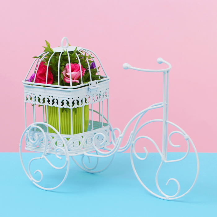 Подставка для цветов "Велосипед" с клеткой (d-10см) 12*31*21 см