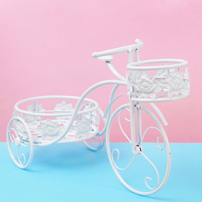 Подставка для цветов "Велосипед" две корзины 23*57*35 см (d-20и11,5см)