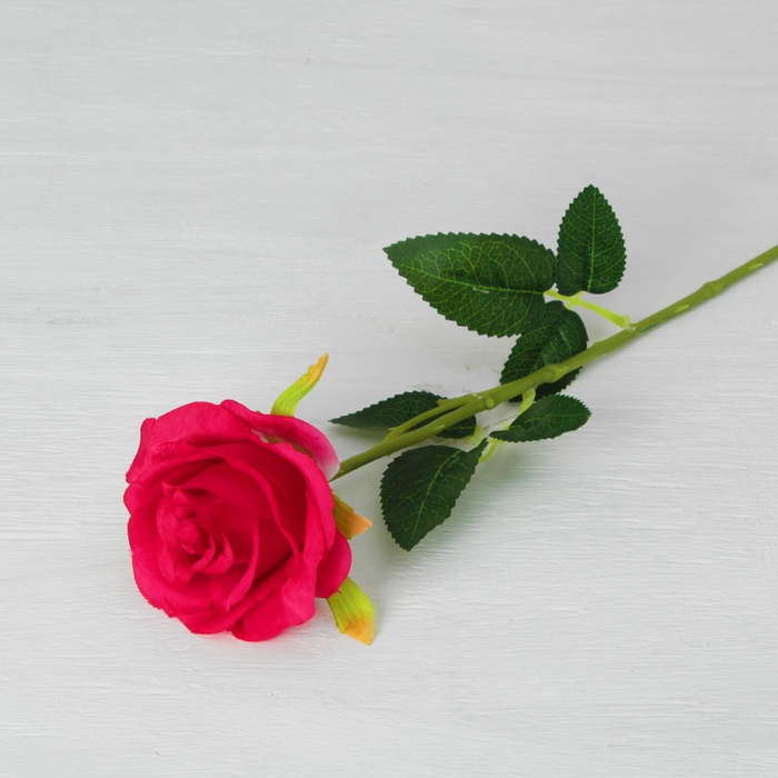 Цветы искусственные "Роза Морокко" 7*55 см, малиновая