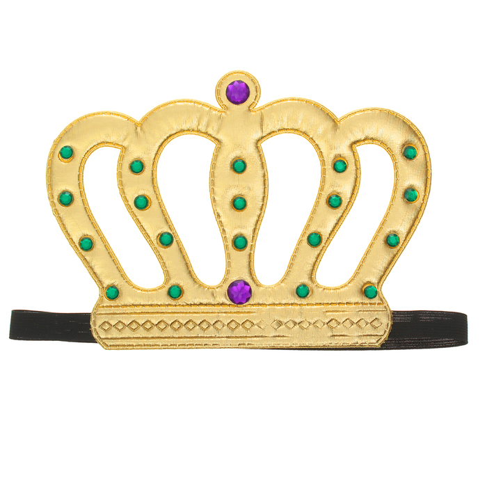 Карнавальная корона "Король" на резинке, цвет золото
