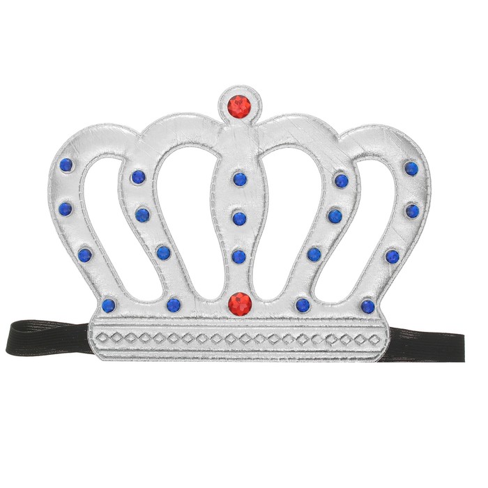 Карнавальная корона "Король" на резинке, цвет серебро