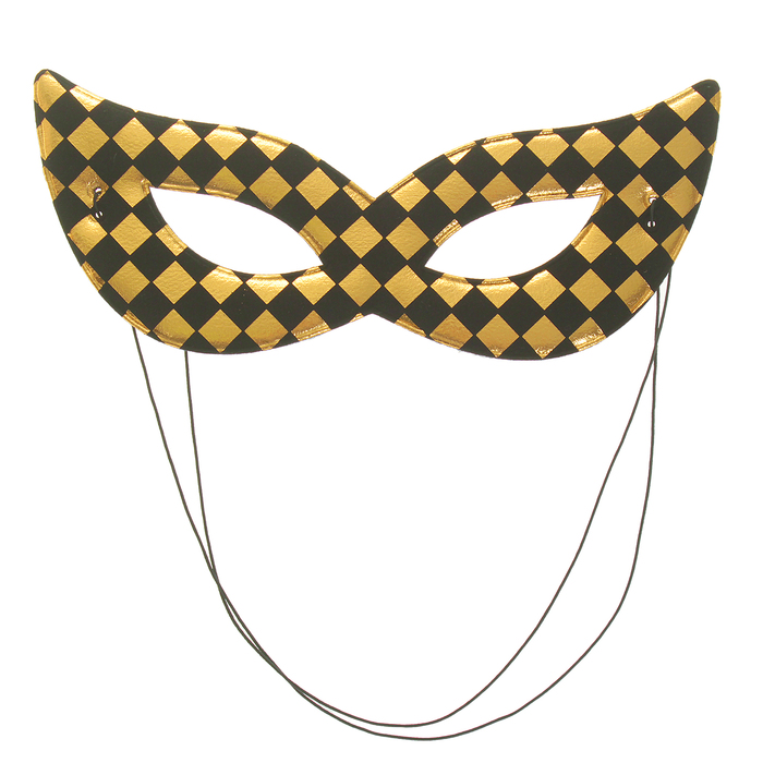 Карнавальная маска "Загадка" на резинке, цвет золото