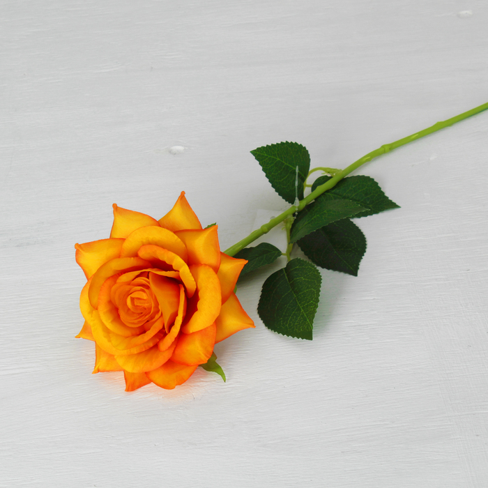 Цветы искусственные "Роза Портленд" 10*55 см, жёлтая