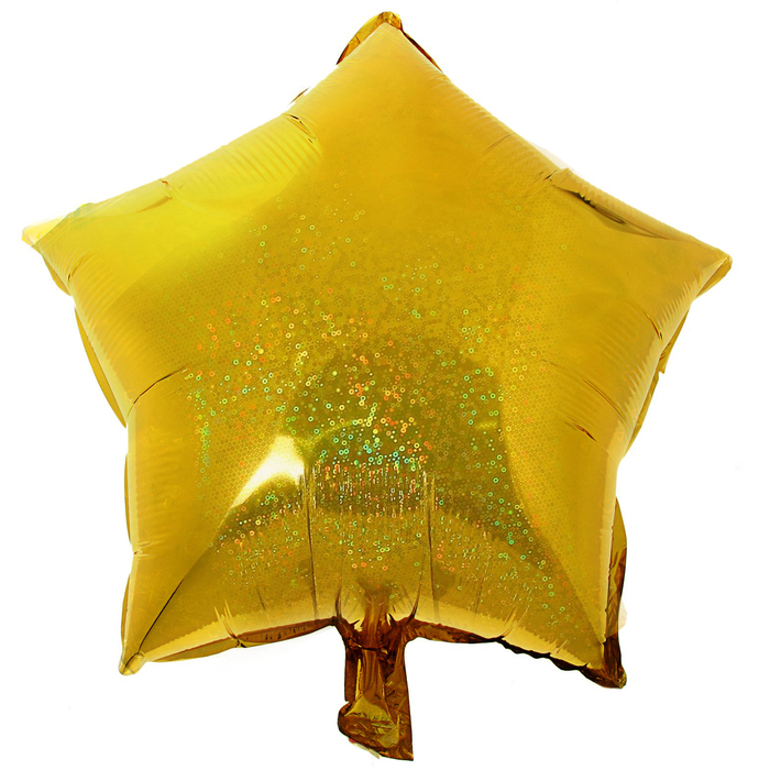 Шар фольгированный Звезда 18" голография Золото