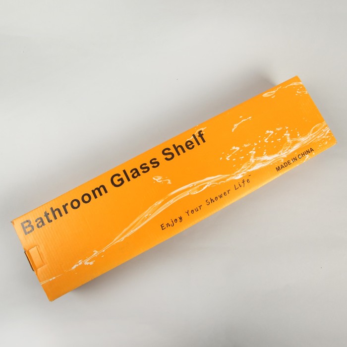 Полка 2х-ярусная для ванной комнаты, нержавеющая сталь, стекло