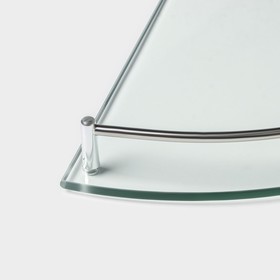 Полка угловая для ванной комнаты, 24×24×4 см, металл, стекло от Сима-ленд