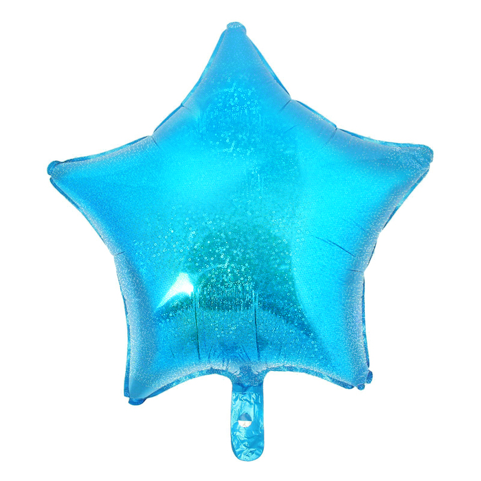 Шар фольгированный 18" "Звезда", голография, цвет голубой