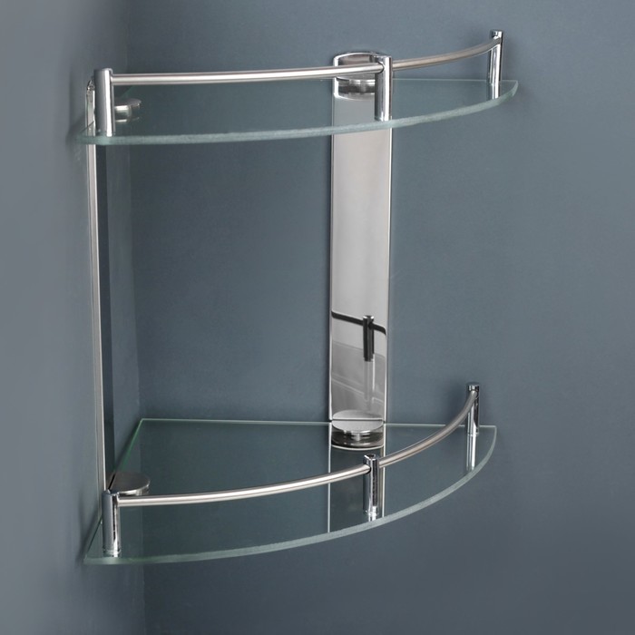 Полка для ванной комнаты 2х-ярусная угловая
