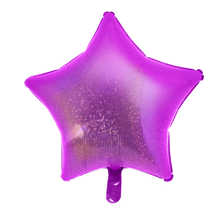 Шар фольгированный 18" "Звезда", голография, цвет фуксии