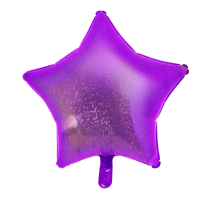 Шар фольгированный 18" "Звезда", голография, цвет фиолетовый