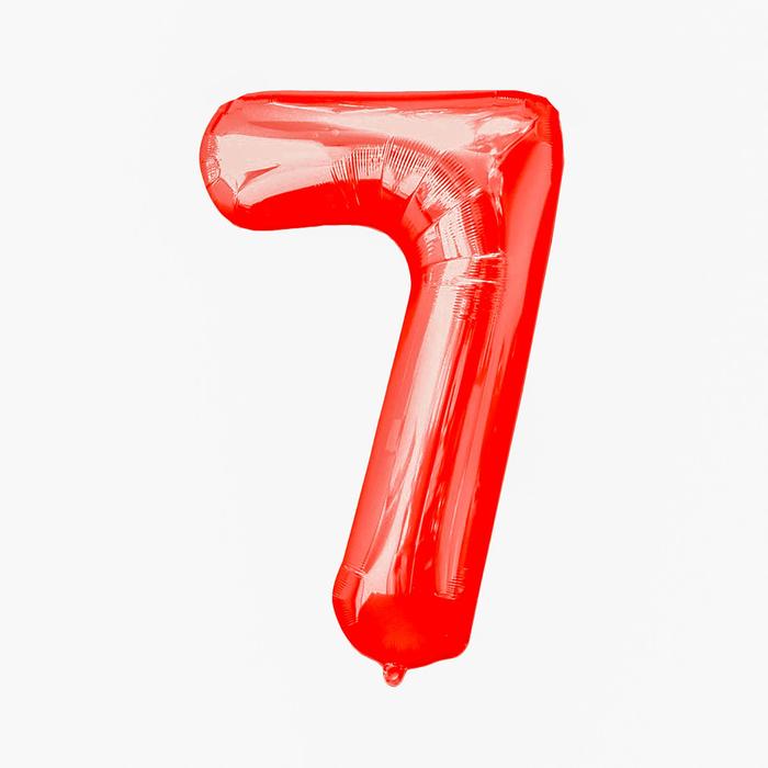 Шар фольгированный 16", цифра 7, цвет красный