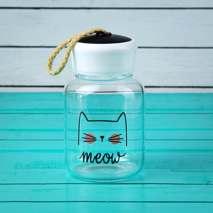 Бутылка 350 мл "Мяу", рисунок МИКС