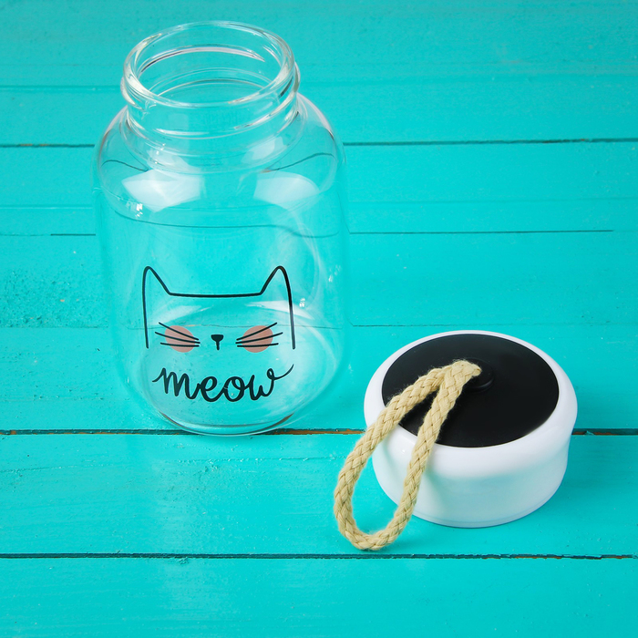 Бутылка 350 мл "Мяу", рисунок МИКС