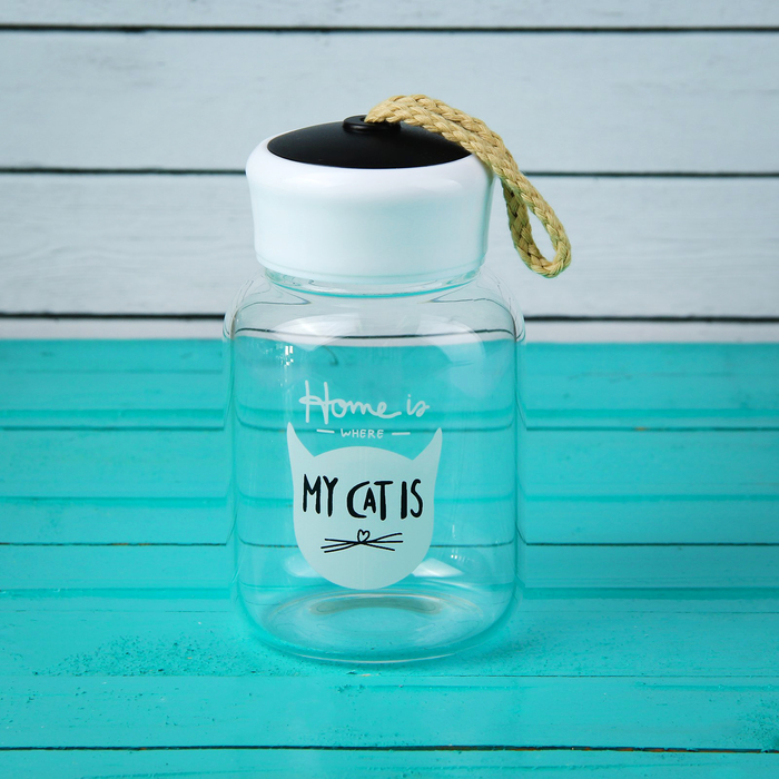 Бутылка 350 мл "Мяу", рисунок МИКС