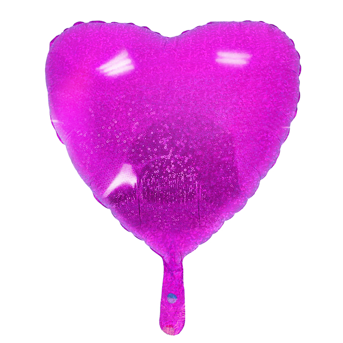 Шар фольгированный Сердце 18" голография Фуксия