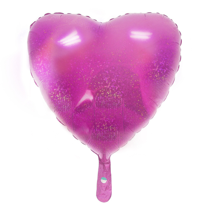 Шар фольгированный 18" "Сердце", голография, цвет розовый