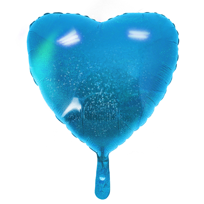 Шар фольгированный Сердце 18" голография Синее