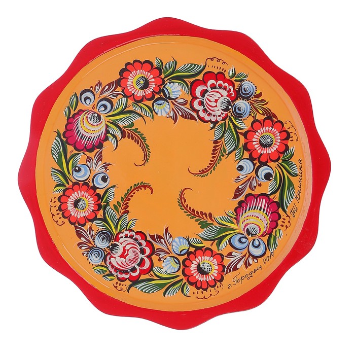 Набор винный «Восток», жёлтый, 8 пр: кувшин-0,5л, h=30 см, фужер-70 мл, D подноса-30 см