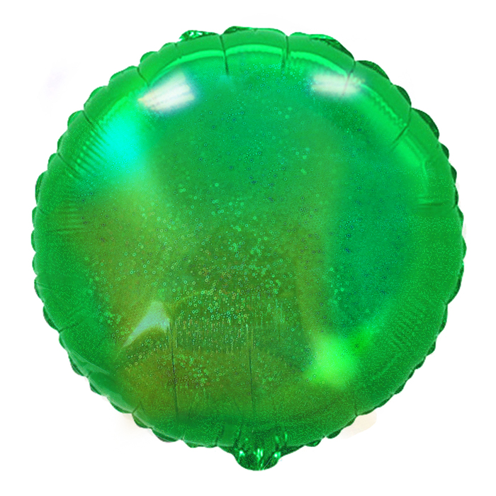 Шар фольгированный Круг 18" голография Зеленый