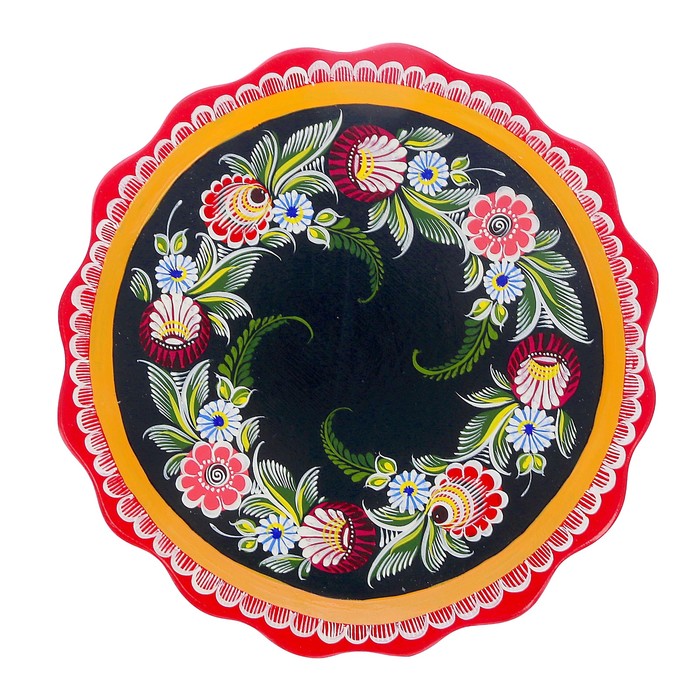 Набор «Самовар», сувенирный, чёрный, 7пр: самовар-0,5л, h=27см, кружка-10мл, D подноса-24см