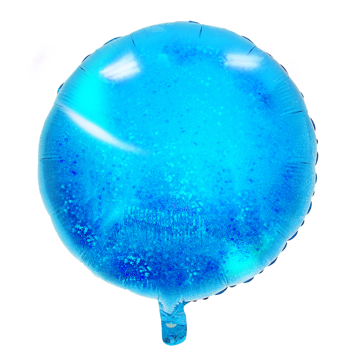 Шар фольгированный Круг 18" голография Голубой