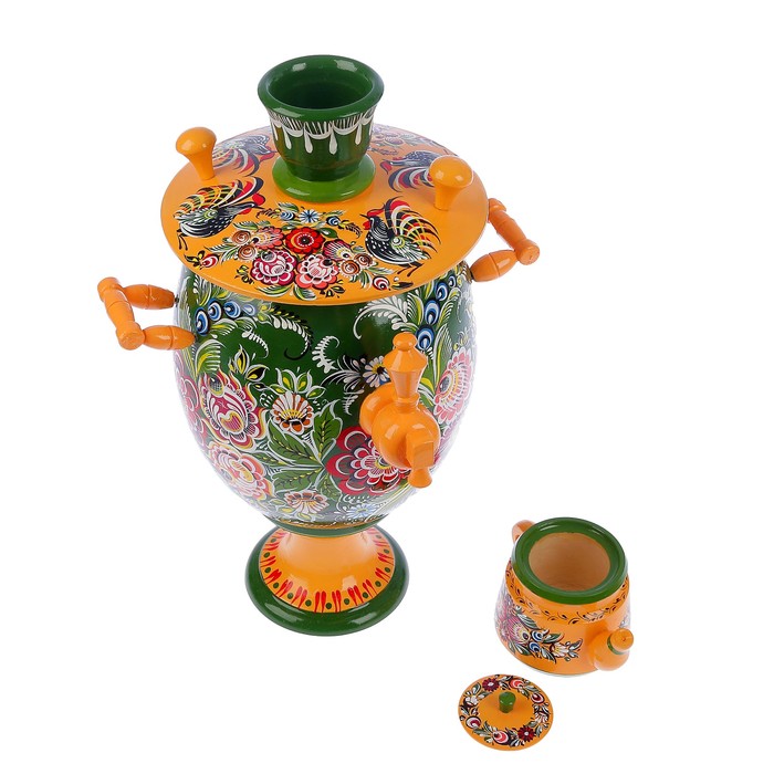 Самовар сувенирный, зелёный, H=40 см, D=21 см