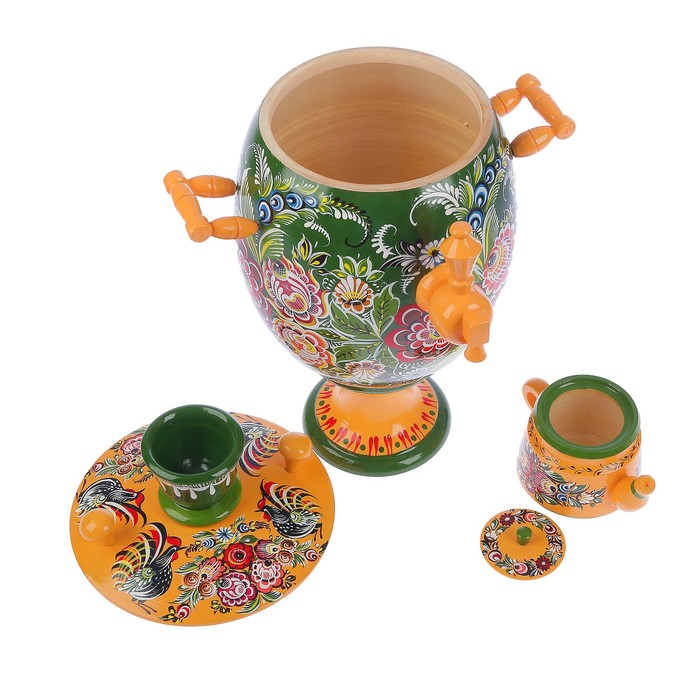 Самовар сувенирный, зелёный, H=40 см, D=21 см