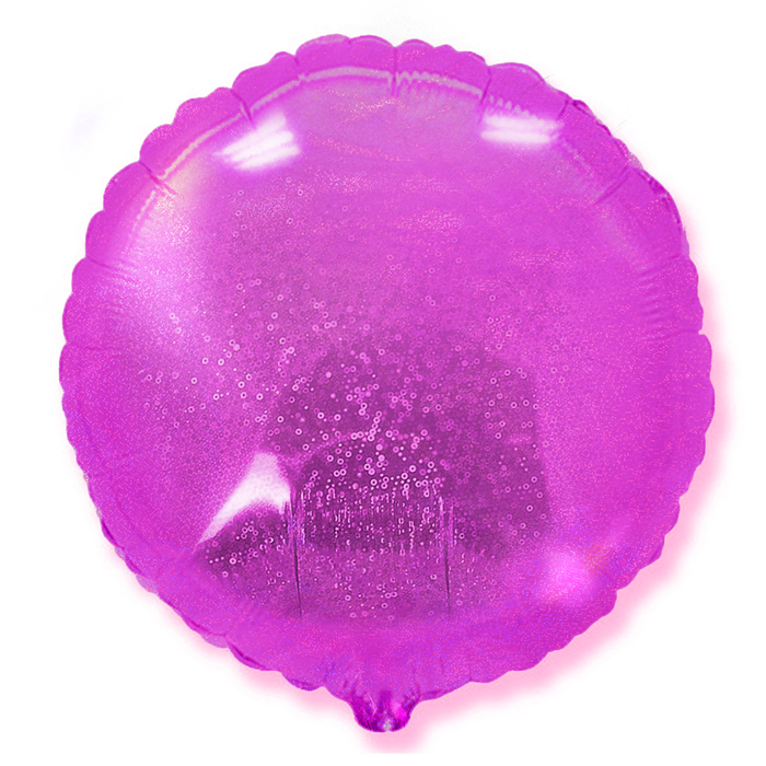 Шар фольгированный Круг 18" голография Фуксия