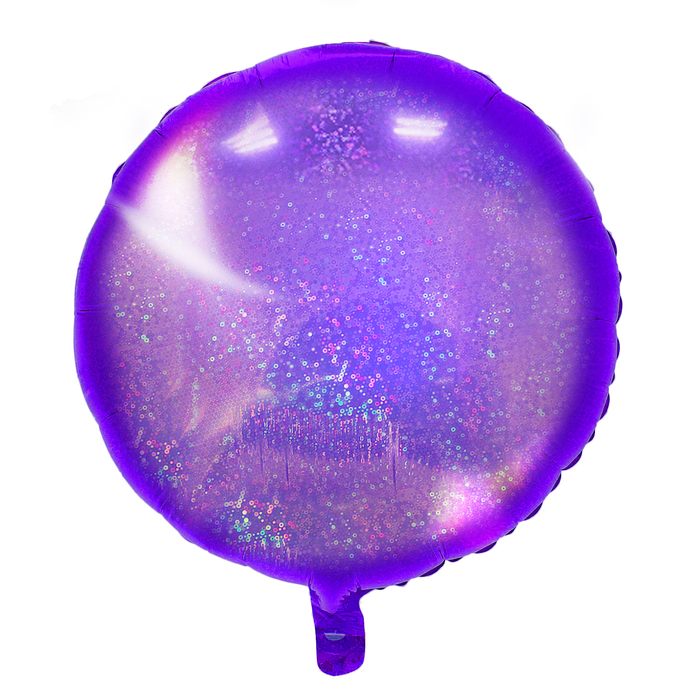 Шар фольгированный Круг 18" голография Фиолетовый