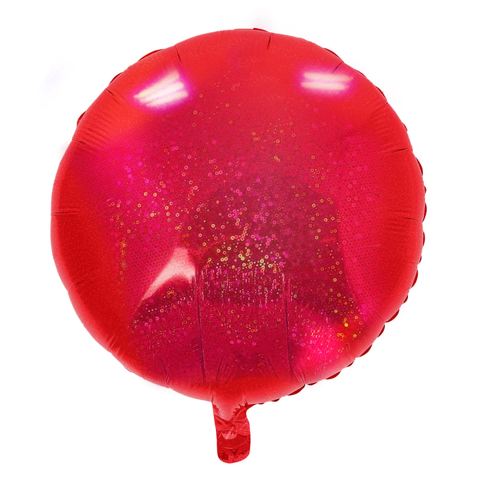 Шар фольгированный Круг 18" голография Красный