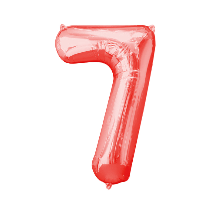 Шар фольгированный 32", цифра 7, цвет красный