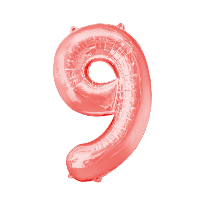 Шар фольгированный 32", цифра 9, цвет красный