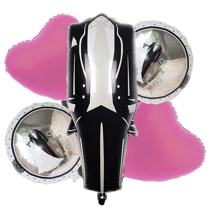 Букет из шаров "Свадебный", черный фрак, фольга, набор из 5 шт.