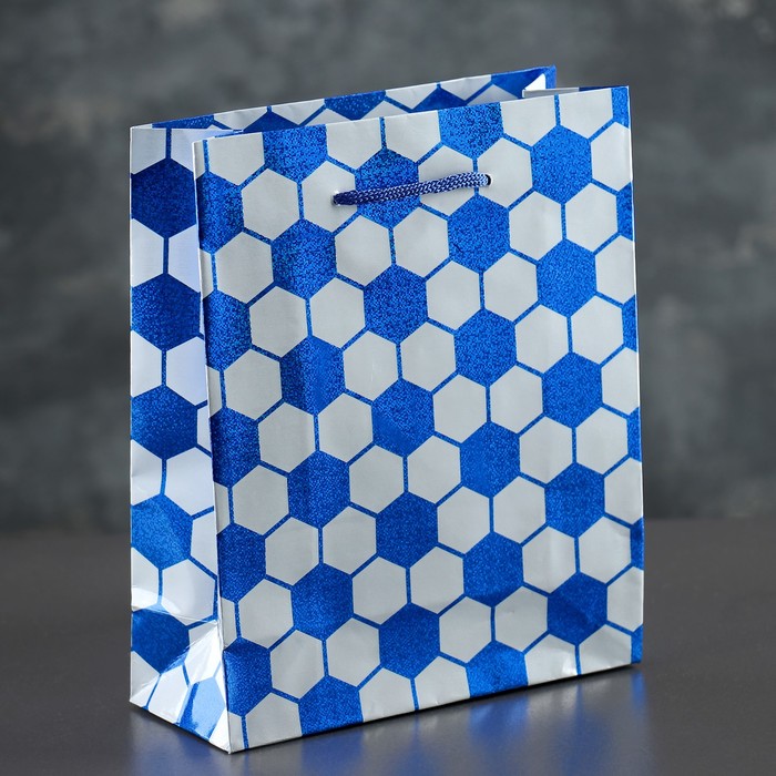 Пакет голографический, синий, 18 х 7,5 х 21,5 см
