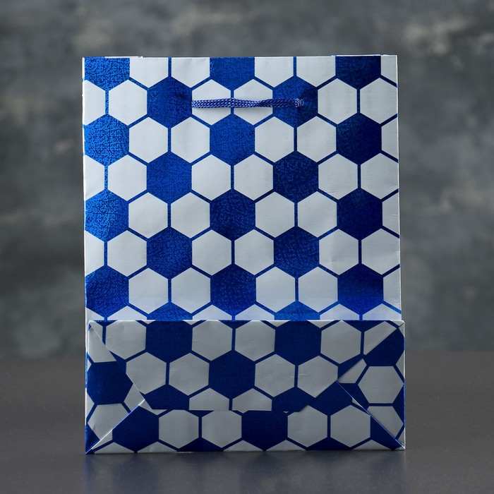 Пакет голографический, синий, 18 х 7,5 х 21,5 см