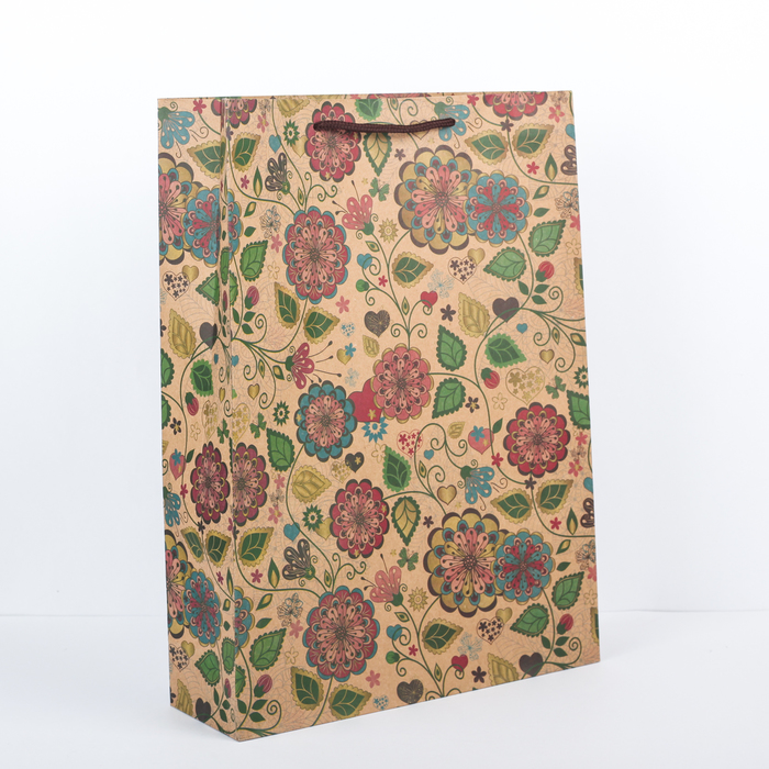 Пакет крафт "Цветение", 27,5 х 8 х 36,5 см