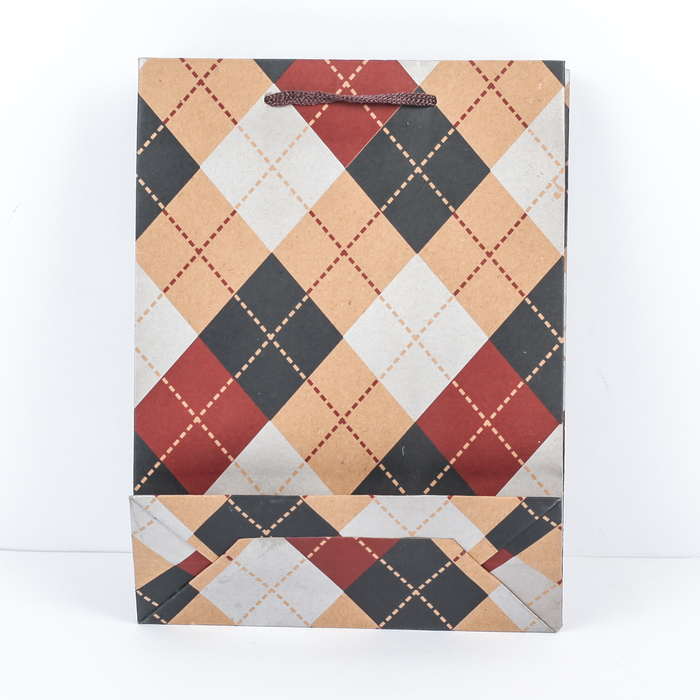 Пакет крафт "Ромбики", 27,5 х 8 х 36,5 см