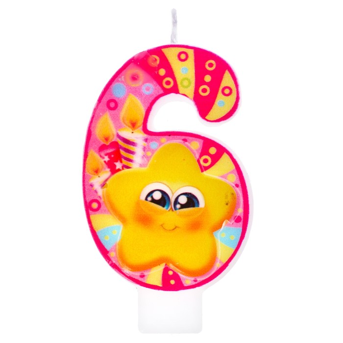 Свеча цифра "6"