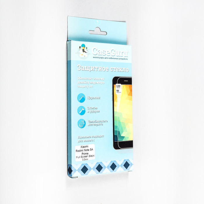 Защитное стекло CaseGuru для Xiaomi Note 5A Prime Full Screen Black, 0,3 мм, черная рамка